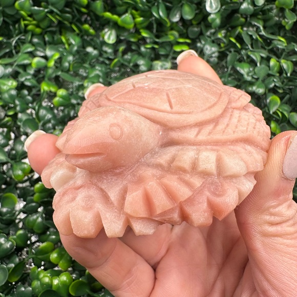 Pink Opal Turtle Carving - Picture 4 of 8